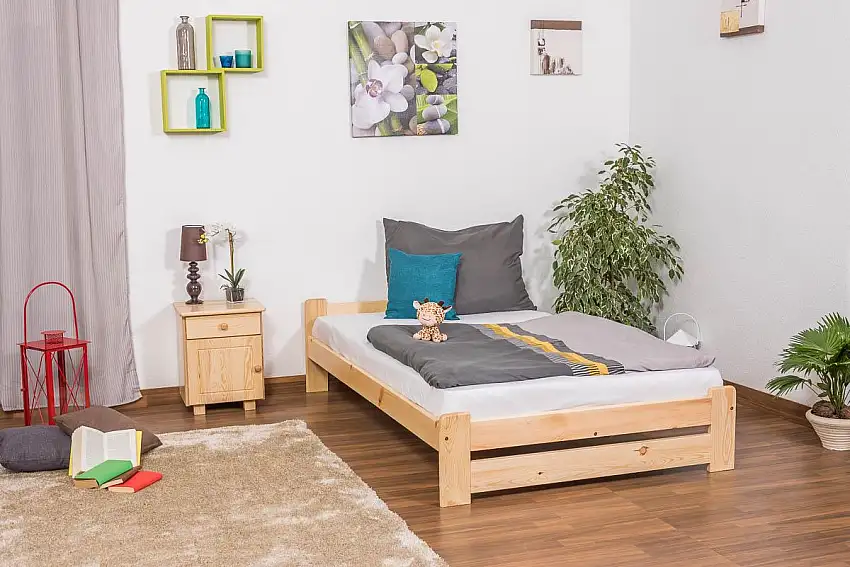 Bett 120 x 200 cm Kiefer Natur mit Lattenrost