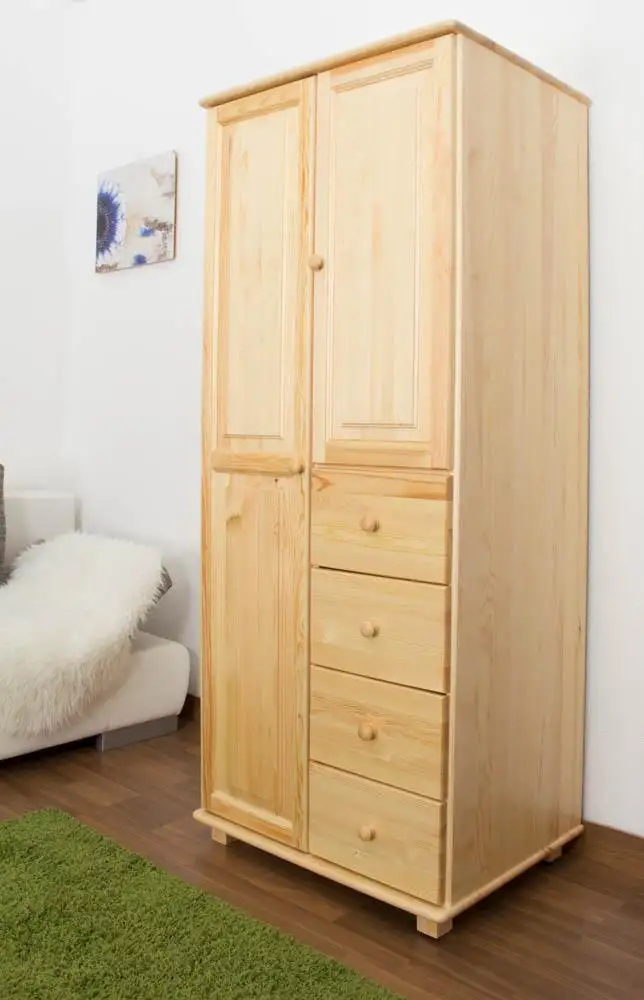 Dielenschrank Kiefer, Farbe: Natur 190x80x60 cm