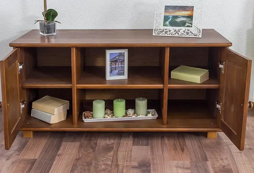 TV-Unterschrank Massivholz Farbe: Eiche 55x118x47 cm