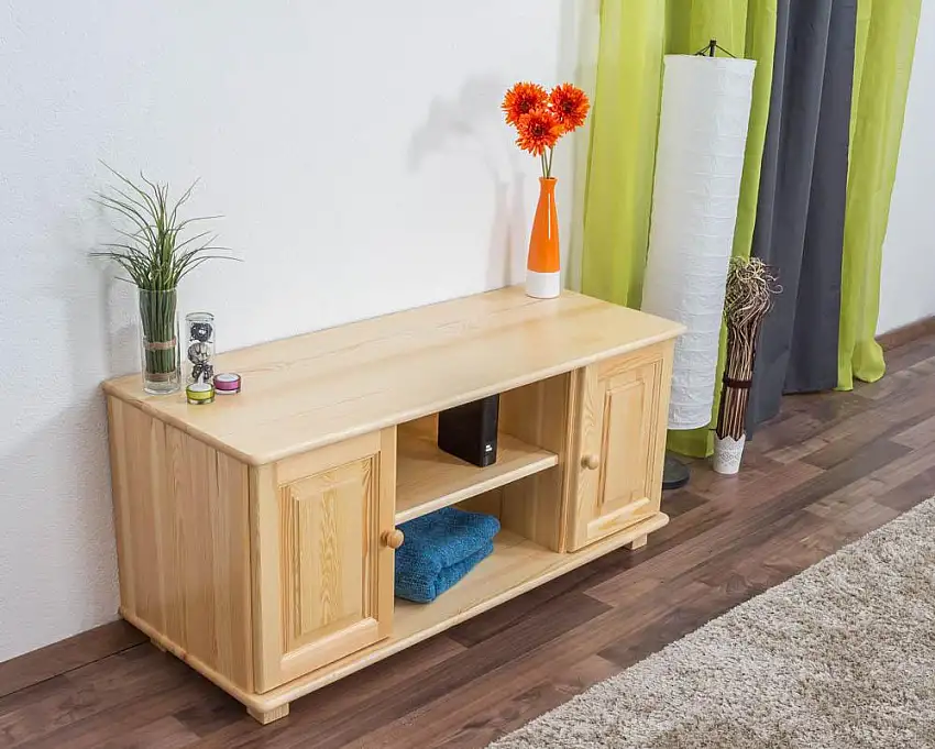 TV-Element Massivholz Farbe: Natur 55x118x47 cm