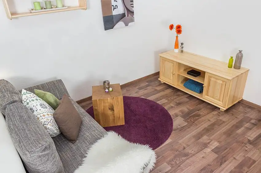 TV-Kommode Massivholz Farbe: Natur 55x136x47 cm