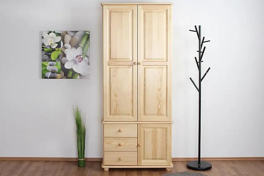 Wohnzimmer - Schrank Kiefer Massivholz natur - Abmessung: 195 x 84 x 42 cm (H x B x T)