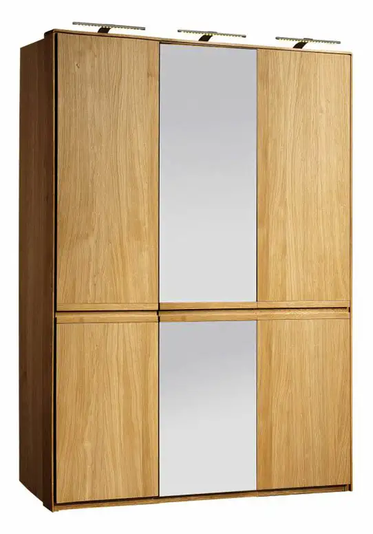 115 cm breiter Kleiderschrank mit 3 Türen | Farbe: Natur