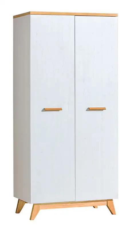 85 cm breiter Kleiderschrank mit 2 Türen | Farbe: Weiß