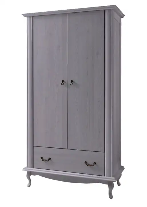 105 cm breiter Kleiderschrank mit 2 Türen | Farbe: Weiß