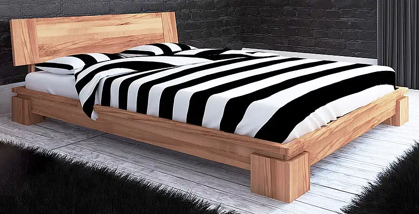 Massivholzbett | 1,4 mal 2 Meter | Kernbuche | Geölt | Natur