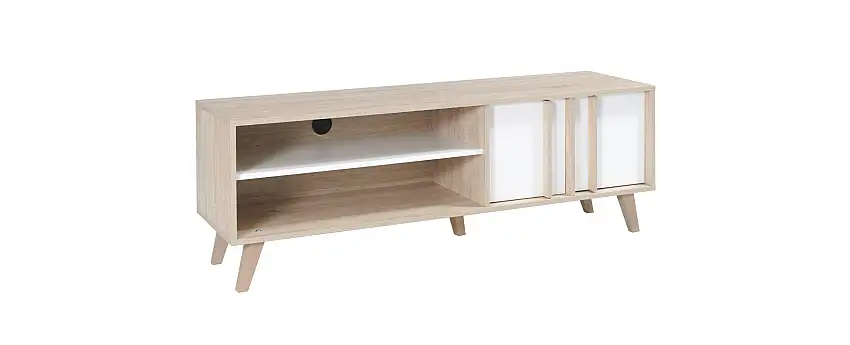 TV-Möbel TV-Schrank Farbe: Sonoma Eiche / Weiß 51x150x40 cm