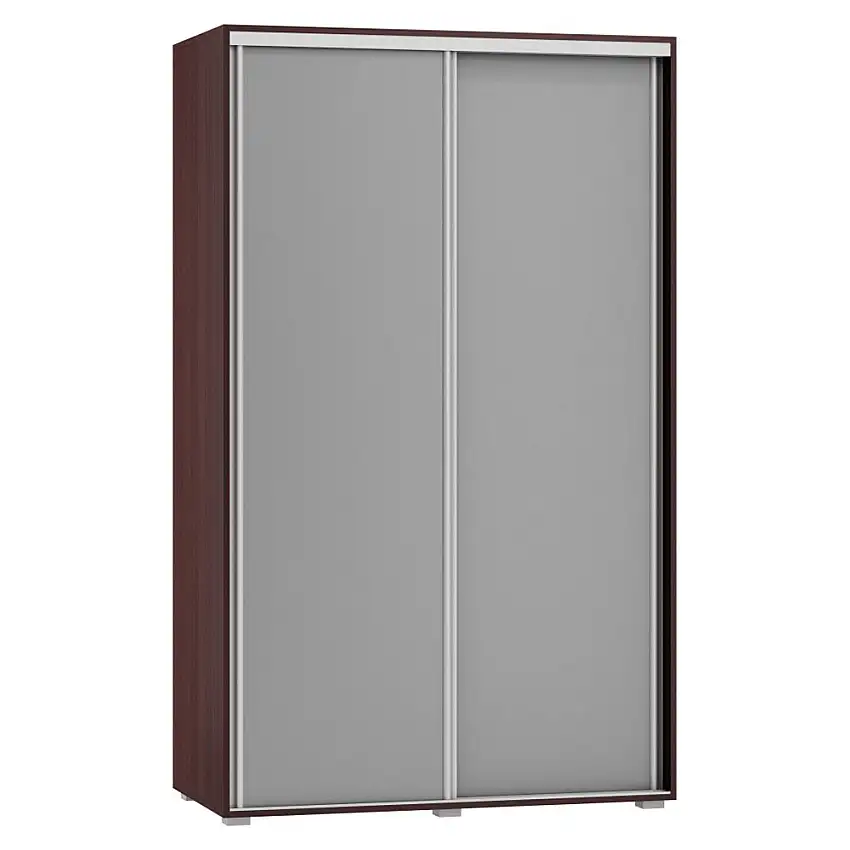 120 cm breiter Kleiderschrank mit 6 Fächern und 2 Türen | Farbe: Grau