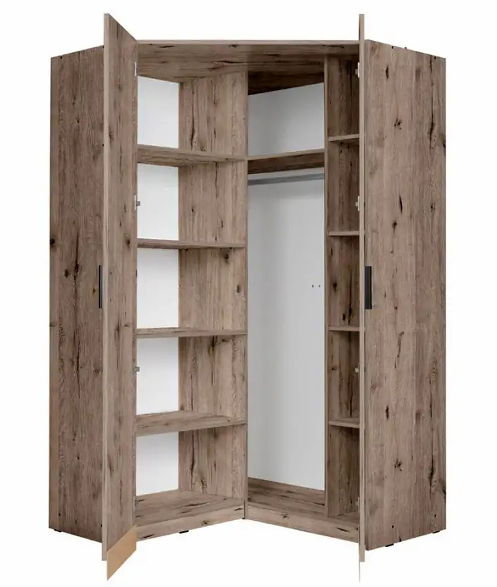 117 cm breiter Kleiderschrank mit 2 Türen | Farbe: Eiche