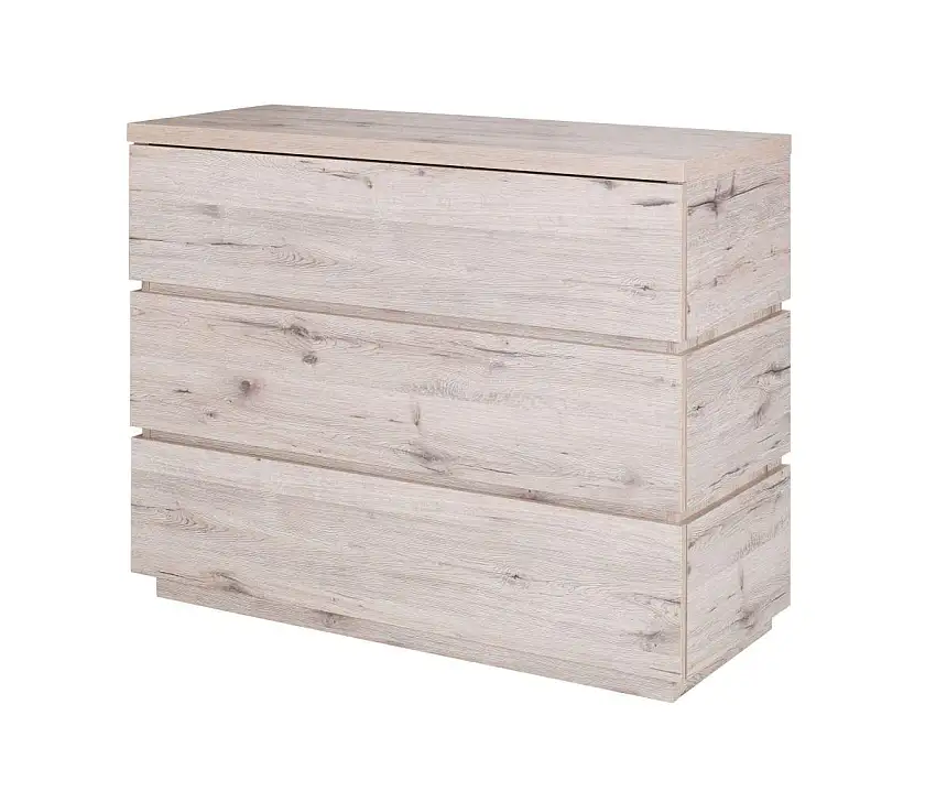 Sideboard mit 3 Schubladen, Farbe: Eiche, Breite: 104 cm - Küchenschrank, Anrichte, Sideboard