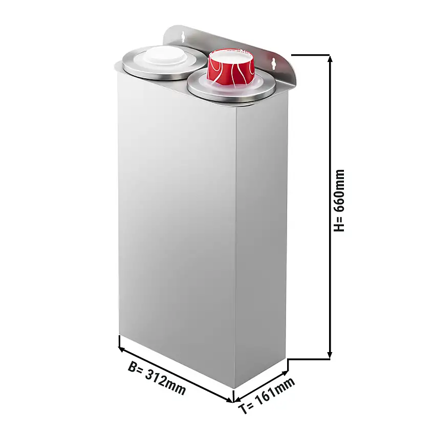 Set Doppelt Becherspender - Kunststoff - Anbauversion