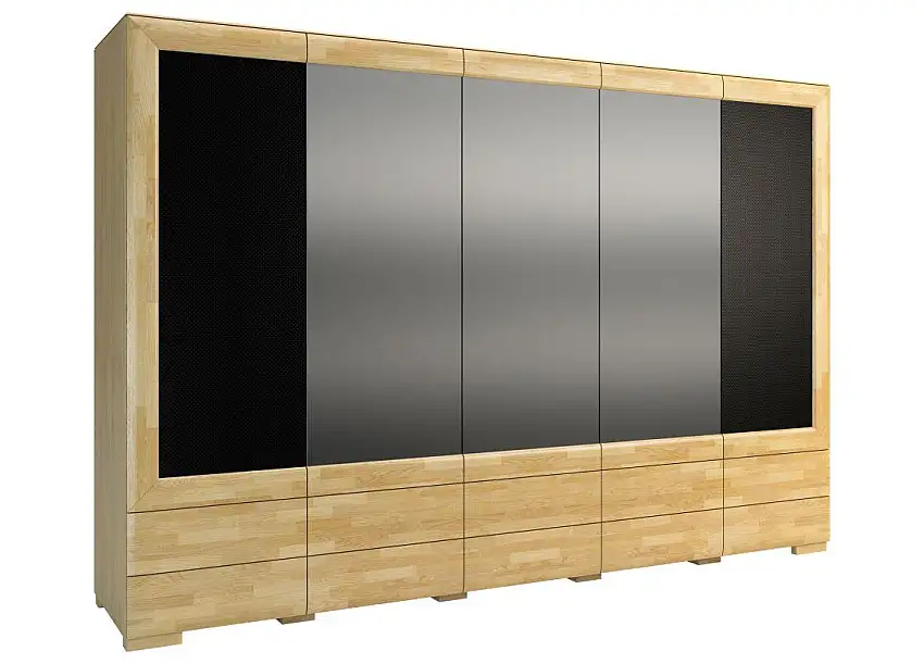 Mehrzweck-Schrank Eiche / Schwarz 204x303x61 cm