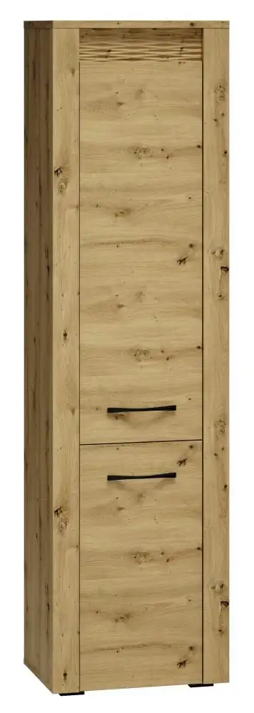 Wohnzimmer - Schrank schmal, Farbe: Eiche - Abmessungen: 200 x 55 x 40 cm (H x B x T)