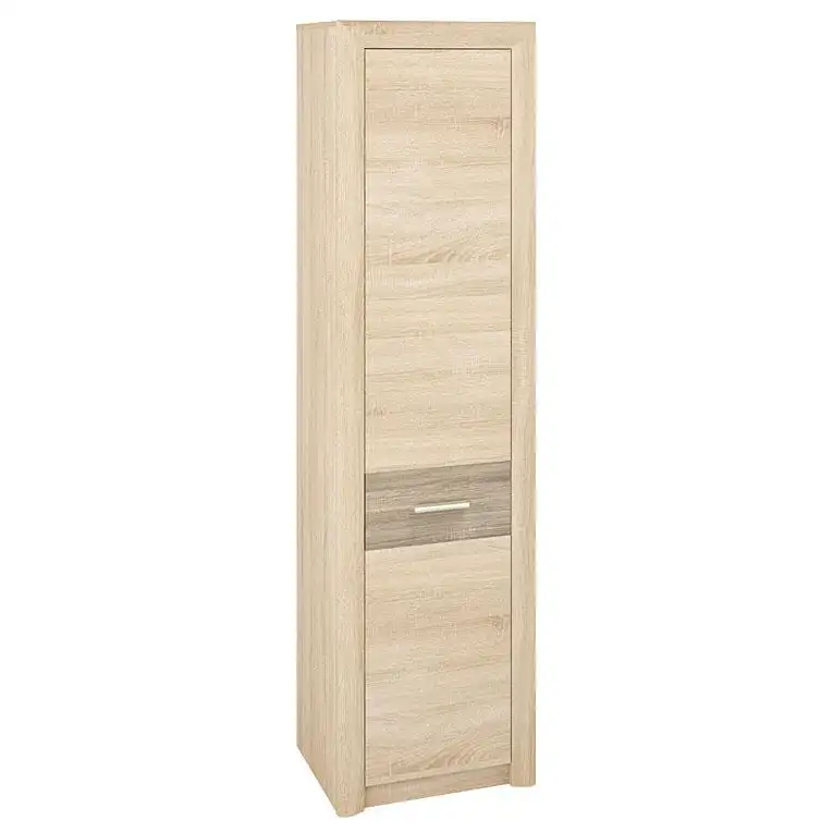 Wohnzimmer - Schrank schmal, Farbe: Sonoma Eiche hell / Sonoma Eiche Trüffel - Abmessungen: 199 x 54 x 40 cm (H x B x T)