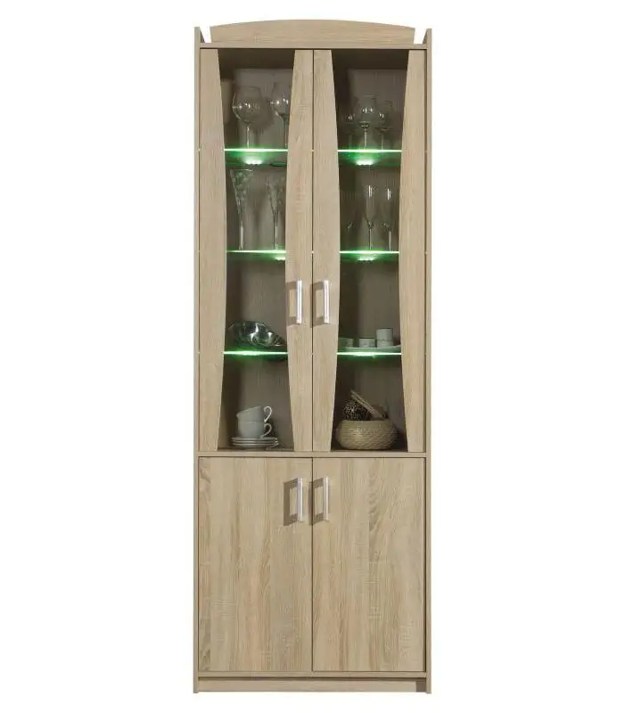 Vitrine für das Wohnzimmer, Farbe: Sonoma Eiche